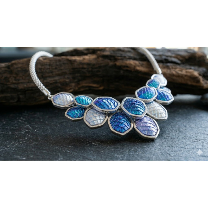 Le Collier : Palette « Aurore Boréale » (Bleu, Violet, Vert, Magenta)